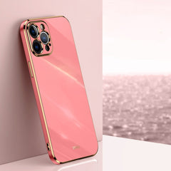 XINLI Straight Edge 6D Electroplate TPU Phone Case