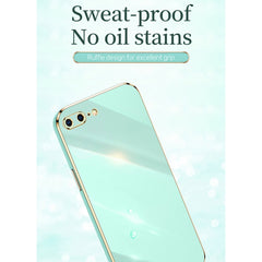 XINLI Straight Edge 6D Electroplate TPU Phone Case with Ring Holder