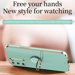 XINLI Straight Edge 6D Electroplate TPU Phone Case with Ring Holder