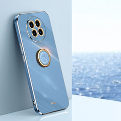 XINLI Straight Edge 6D Electroplate TPU Phone Case with Ring Holder