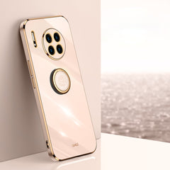 XINLI Straight Edge 6D Electroplate TPU Phone Case with Ring Holder