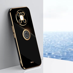 XINLI Straight Edge 6D Electroplate TPU Phone Case with Ring Holder