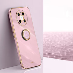XINLI Straight Edge 6D Electroplate TPU Phone Case with Ring Holder