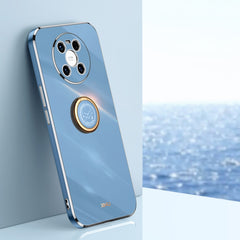 XINLI Straight Edge 6D Electroplate TPU Phone Case with Ring Holder