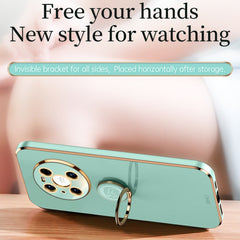 XINLI Straight Edge 6D Electroplate TPU Phone Case with Ring Holder