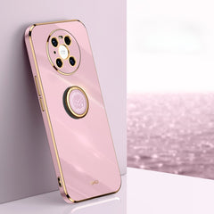 XINLI Straight Edge 6D Electroplate TPU Phone Case with Ring Holder