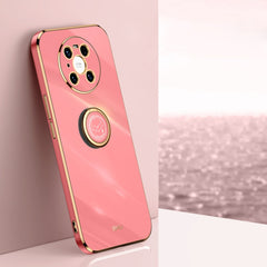 XINLI Straight Edge 6D Electroplate TPU Phone Case with Ring Holder