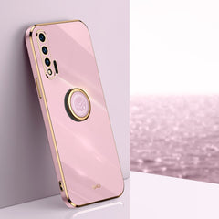 XINLI Straight Edge 6D Electroplate TPU Phone Case with Ring Holder