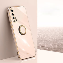 XINLI Straight Edge 6D Electroplate TPU Phone Case with Ring Holder