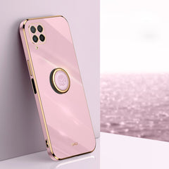 XINLI Straight Edge 6D Electroplate TPU Phone Case with Ring Holder