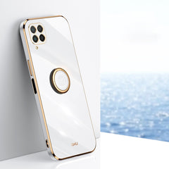 XINLI Straight Edge 6D Electroplate TPU Phone Case with Ring Holder