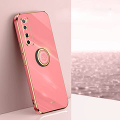 XINLI Straight Edge 6D Electroplate TPU Phone Case with Ring Holder