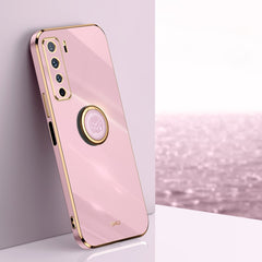 XINLI Straight Edge 6D Electroplate TPU Phone Case with Ring Holder