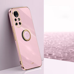 XINLI Straight Edge 6D Electroplate TPU Phone Case with Ring Holder