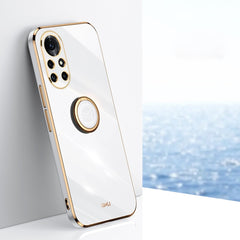 XINLI Straight Edge 6D Electroplate TPU Phone Case with Ring Holder