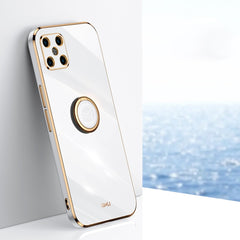 XINLI Straight Edge 6D Electroplate TPU Phone Case with Ring Holder