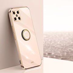 XINLI Straight Edge 6D Electroplate TPU Phone Case with Ring Holder