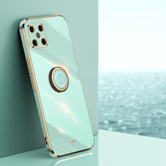 XINLI Straight Edge 6D Electroplate TPU Phone Case with Ring Holder