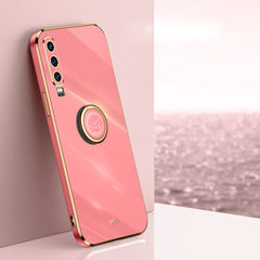 XINLI Straight Edge 6D Electroplate TPU Phone Case with Ring Holder