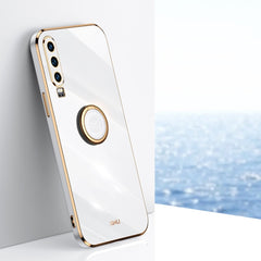 XINLI Straight Edge 6D Electroplate TPU Phone Case with Ring Holder