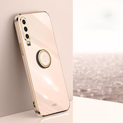 XINLI Straight Edge 6D Electroplate TPU Phone Case with Ring Holder