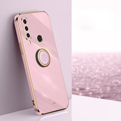 XINLI Straight Edge 6D Electroplate TPU Phone Case with Ring Holder