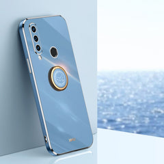 XINLI Straight Edge 6D Electroplate TPU Phone Case with Ring Holder