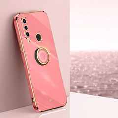 XINLI Straight Edge 6D Electroplate TPU Phone Case with Ring Holder