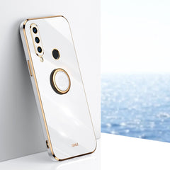 XINLI Straight Edge 6D Electroplate TPU Phone Case with Ring Holder