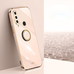 XINLI Straight Edge 6D Electroplate TPU Phone Case with Ring Holder