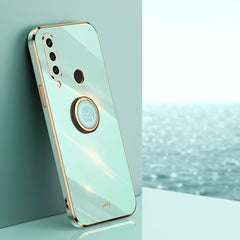 XINLI Straight Edge 6D Electroplate TPU Phone Case with Ring Holder