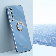 XINLI Straight Edge 6D Electroplate TPU Phone Case with Ring Holder