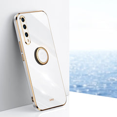 XINLI Straight Edge 6D Electroplate TPU Phone Case with Ring Holder