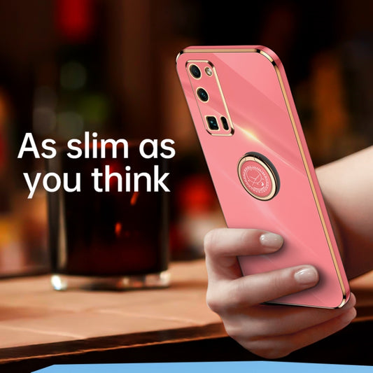 XINLI Straight Edge 6D Electroplate TPU Phone Case with Ring Holder