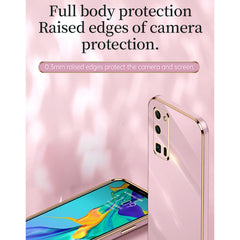 XINLI Straight Edge 6D Electroplate TPU Phone Case with Ring Holder