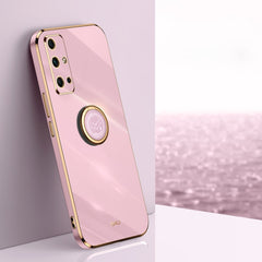 XINLI Straight Edge 6D Electroplate TPU Phone Case with Ring Holder