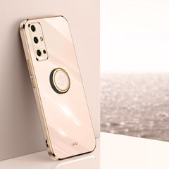 XINLI Straight Edge 6D Electroplate TPU Phone Case with Ring Holder