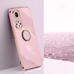 XINLI Straight Edge 6D Electroplate TPU Phone Case with Ring Holder