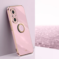 XINLI Straight Edge 6D Electroplate TPU Phone Case with Ring Holder
