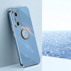XINLI Straight Edge 6D Electroplate TPU Phone Case with Ring Holder