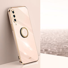 XINLI Straight Edge 6D Electroplate TPU Phone Case with Ring Holder