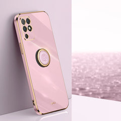 XINLI Straight Edge 6D Electroplate TPU Phone Case with Ring Holder