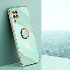 XINLI Straight Edge 6D Electroplate TPU Phone Case with Ring Holder