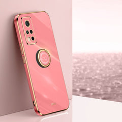 XINLI Straight Edge 6D Electroplate TPU Phone Case with Ring Holder