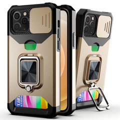 Sliding Camera Cover Design PC + TPU Shockproof Case with Ring Holder & Card Slot, For iPhone 11 Pro Max, For iPhone 12 / 12 Pro, For iPhone 12 Pro Max