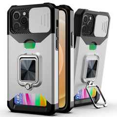 Sliding Camera Cover Design PC + TPU Shockproof Case with Ring Holder & Card Slot, For iPhone 11 Pro Max, For iPhone 12 / 12 Pro, For iPhone 12 Pro Max