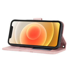 Embossed Striped Magnetic Buckle PU + TPU Horizontal Flip Leather Case with Holder & Card Slot & Wallet & Photo Frame & Sling, For iPhone 12 Pro, For iPhone 12 Pro Max, For iPhone 11, For iPhone 11 Pro