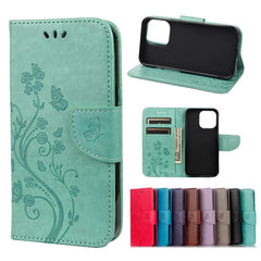 Butterfly Flower Pattern Horizontal Flip Leather Case with Holder & Card Slots & Wallet, For Samsung Galaxy A03s 164mm, For iPhone 13 mini, For iPhone 13