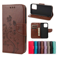 Butterfly Flower Pattern Horizontal Flip Leather Case with Holder & Card Slots & Wallet, For Samsung Galaxy A03s 164mm, For iPhone 13 mini, For iPhone 13