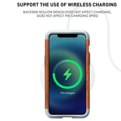 R-JUST Shockproof Iron + Wood Bumper Protective Case, For iPhone 13, For iPhone 13 Pro, For iPhone 13 Pro Max